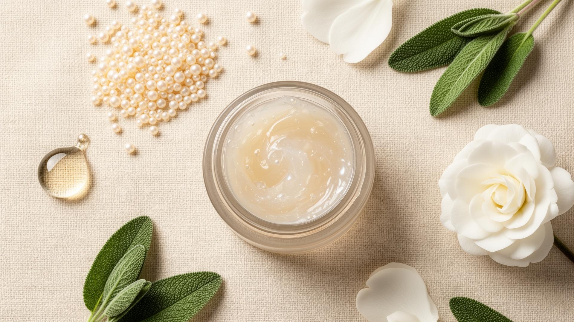 Collagen jelly cream with marine collagen, hyaluronic acid, sage, and white camellia